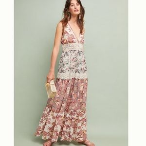 ANTHROPOLOGIE Ranna Gill Cabaret Floral Maxi Dress